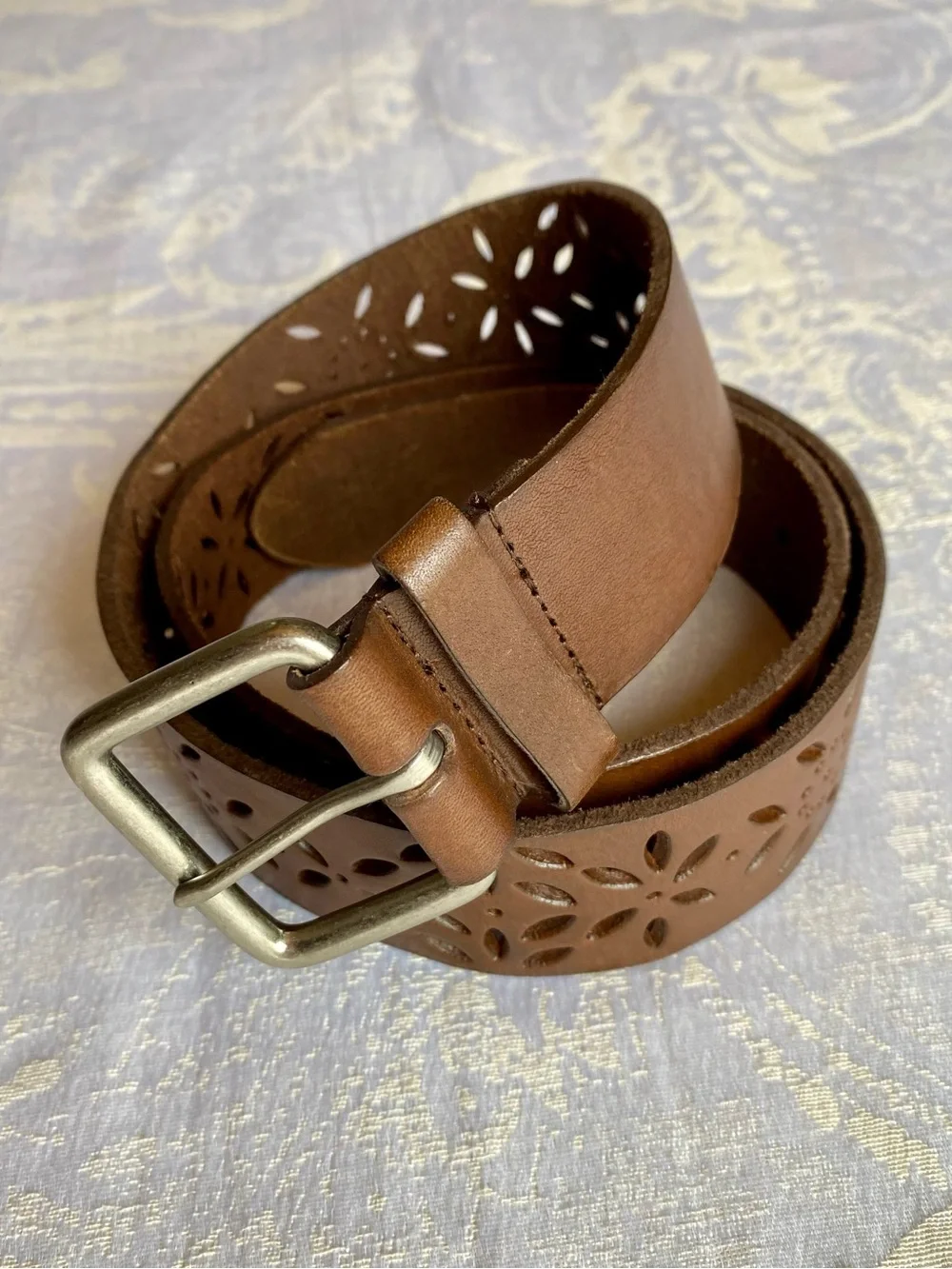 Aeropostale Floral Cutout Leather Belt